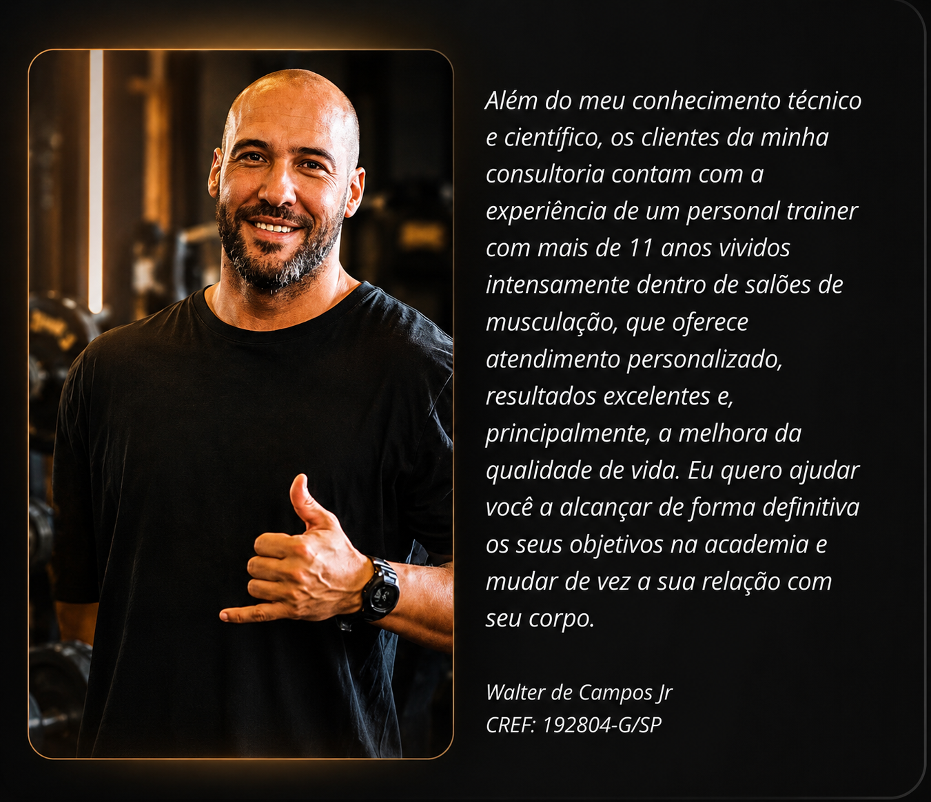 Walter Santos, personal trainer CREF 192804-G/SP